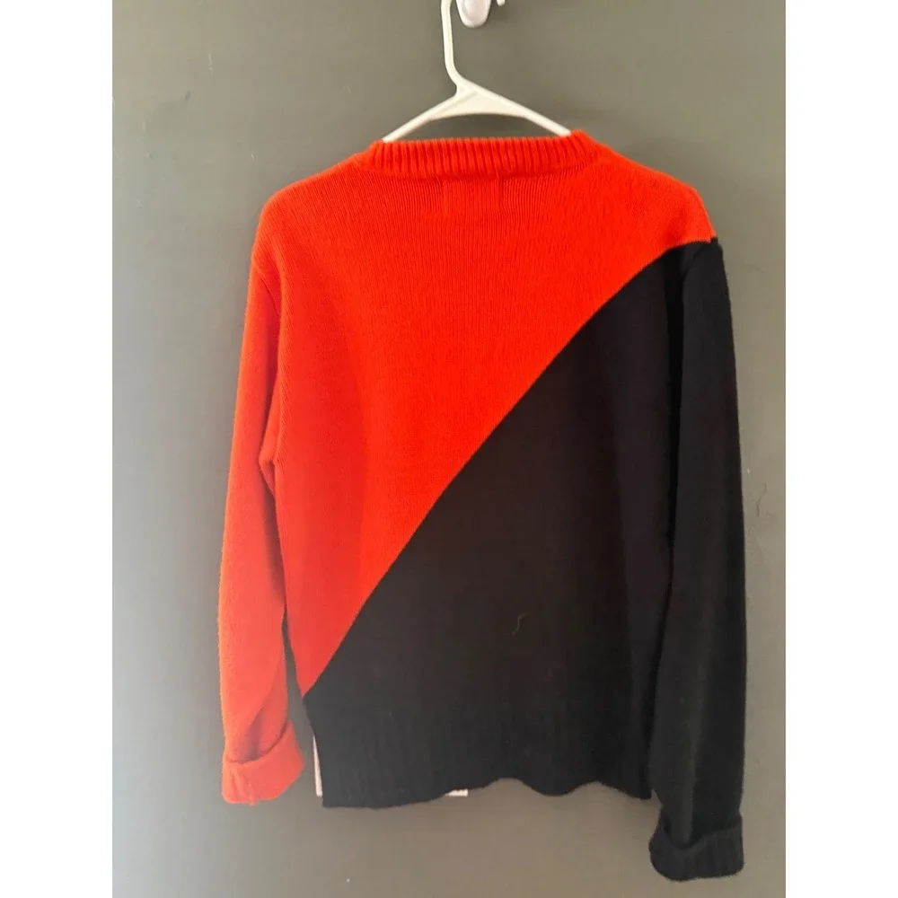 Vintage‎ 70s Pepster Hall Orange Black Cheerleader Sweater Pleated Skirt Set WLS